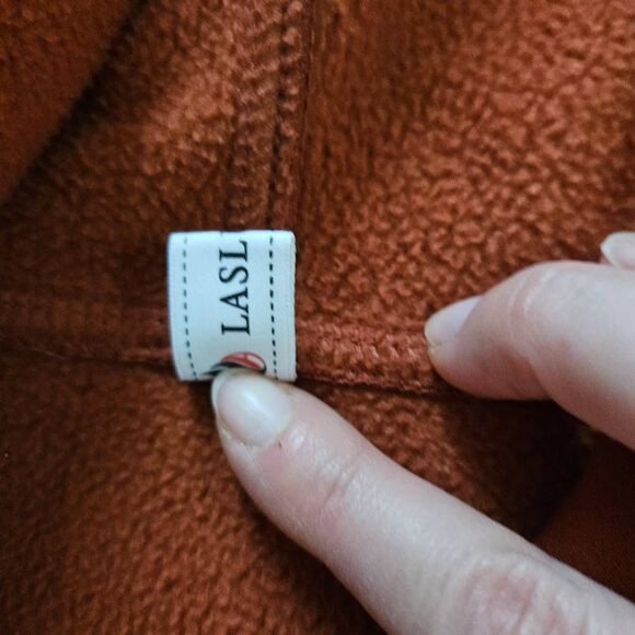 Laslulu Rust Red Hooded Sweatshirt Size Medium - Picture 2 of 5